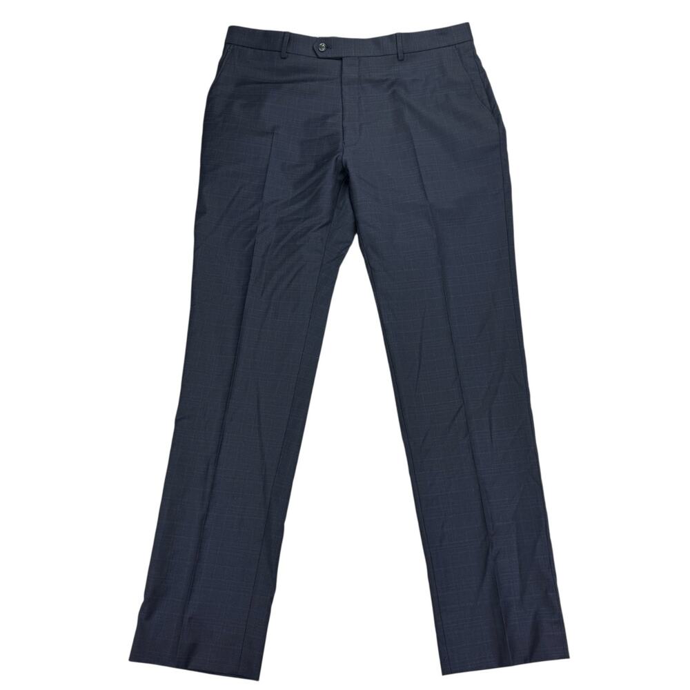 Tommy Hilfiger Mens TH Flex Ryland Modern Fit Plaid Suit Pants Navy Blue 38x34